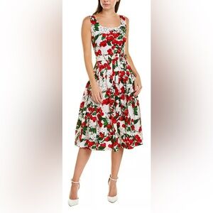 Samantha Sung Cherry Sleeveless Dress, Size 10